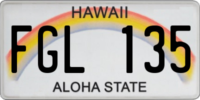 HI license plate FGL135
