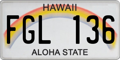 HI license plate FGL136