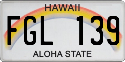 HI license plate FGL139
