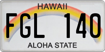 HI license plate FGL140