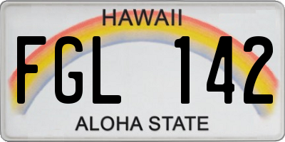 HI license plate FGL142