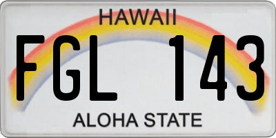 HI license plate FGL143
