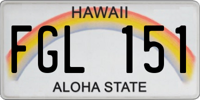 HI license plate FGL151