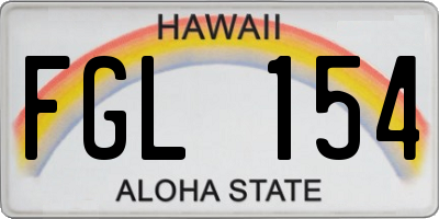 HI license plate FGL154
