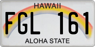 HI license plate FGL161