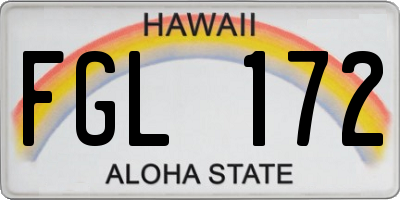 HI license plate FGL172