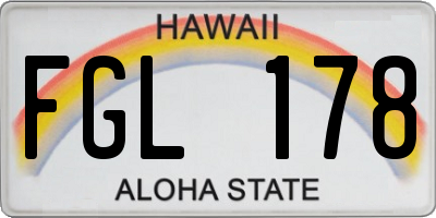 HI license plate FGL178