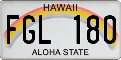 HI license plate FGL180