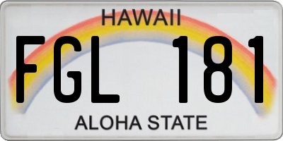 HI license plate FGL181
