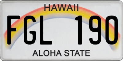 HI license plate FGL190