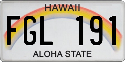 HI license plate FGL191