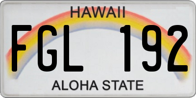 HI license plate FGL192