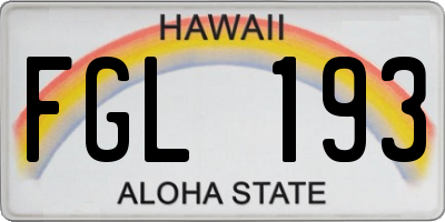 HI license plate FGL193