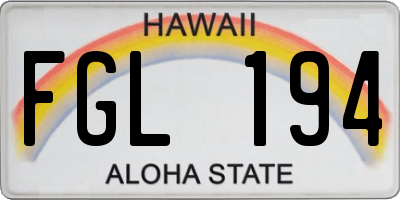 HI license plate FGL194