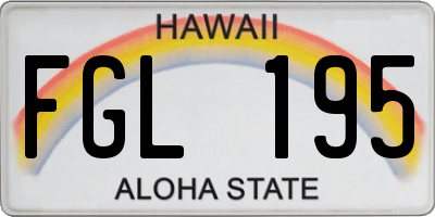 HI license plate FGL195