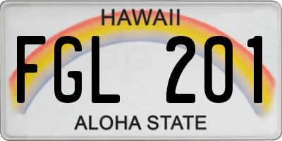 HI license plate FGL201