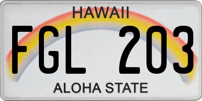 HI license plate FGL203