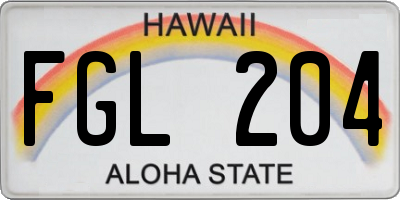 HI license plate FGL204
