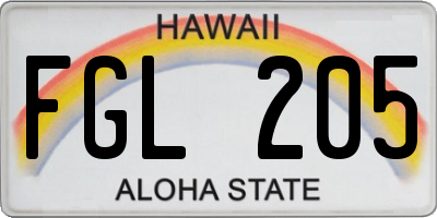 HI license plate FGL205