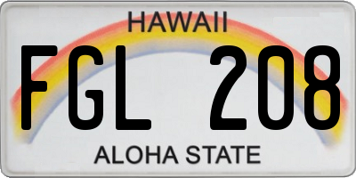 HI license plate FGL208