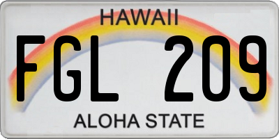 HI license plate FGL209