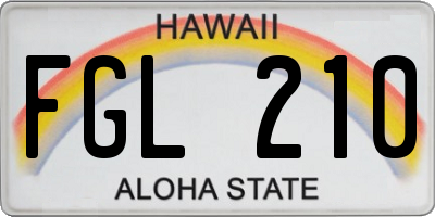 HI license plate FGL210