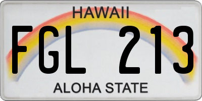 HI license plate FGL213