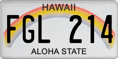 HI license plate FGL214