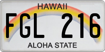 HI license plate FGL216