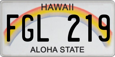 HI license plate FGL219