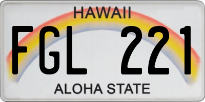 HI license plate FGL221