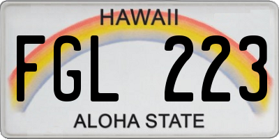 HI license plate FGL223