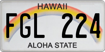 HI license plate FGL224