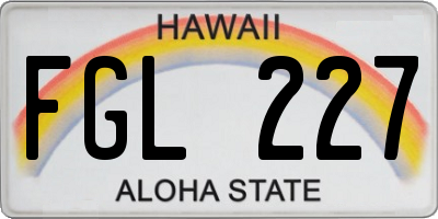 HI license plate FGL227