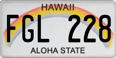 HI license plate FGL228