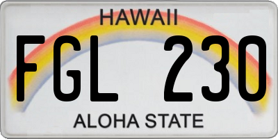 HI license plate FGL230