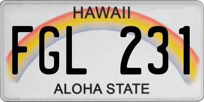 HI license plate FGL231