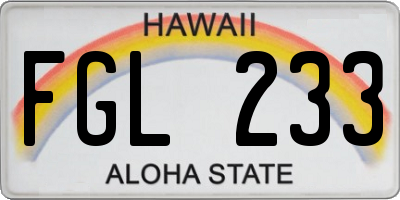 HI license plate FGL233
