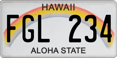 HI license plate FGL234