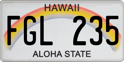 HI license plate FGL235