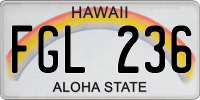 HI license plate FGL236