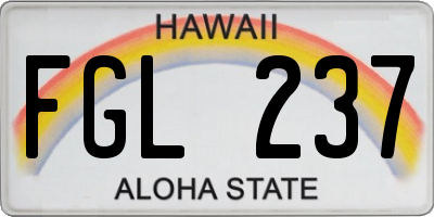 HI license plate FGL237