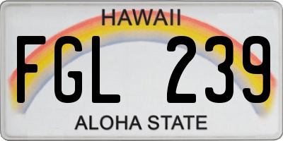 HI license plate FGL239