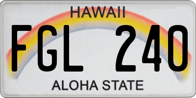 HI license plate FGL240