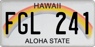 HI license plate FGL241