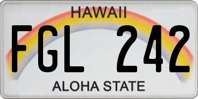 HI license plate FGL242