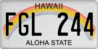HI license plate FGL244