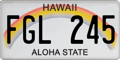 HI license plate FGL245