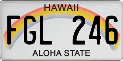 HI license plate FGL246