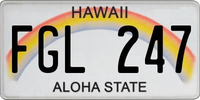 HI license plate FGL247